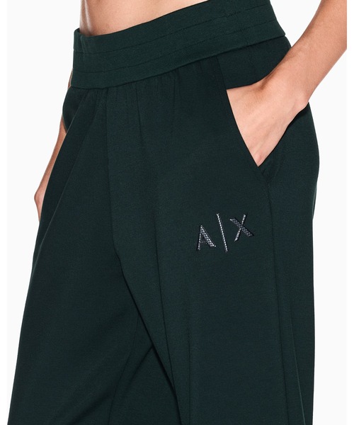ARMANI EXCHANGE（アルマーニエクスチェンジ）の「【A|X アルマーニ エクスチェンジ】AXロゴ リブポイント スウェットジョガーパンツ（スウェットパンツ・レディース・ブラック/ダークグリーン・LARGE/MEDIUM/SMALL/X-LARGE/X-SMALL）」の2枚目の写真