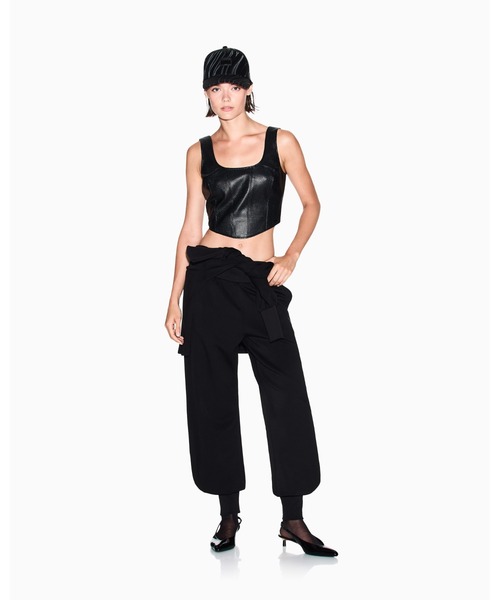 ARMANI EXCHANGE（アルマーニエクスチェンジ）の「【A|X アルマーニ エクスチェンジ】AXロゴ リブポイント スウェットジョガーパンツ（スウェットパンツ・レディース・ブラック/ダークグリーン・LARGE/MEDIUM/SMALL/X-LARGE/X-SMALL）」の4枚目の写真