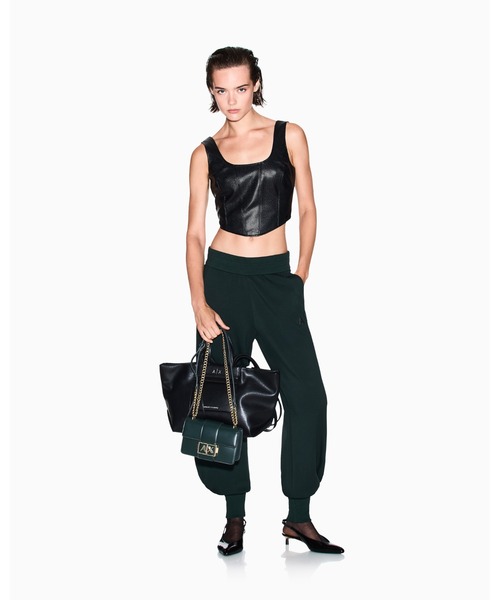 ARMANI EXCHANGE（アルマーニエクスチェンジ）の「【A|X アルマーニ エクスチェンジ】AXロゴ リブポイント スウェットジョガーパンツ（スウェットパンツ・レディース・ブラック/ダークグリーン・LARGE/MEDIUM/SMALL/X-LARGE/X-SMALL）」の5枚目の写真