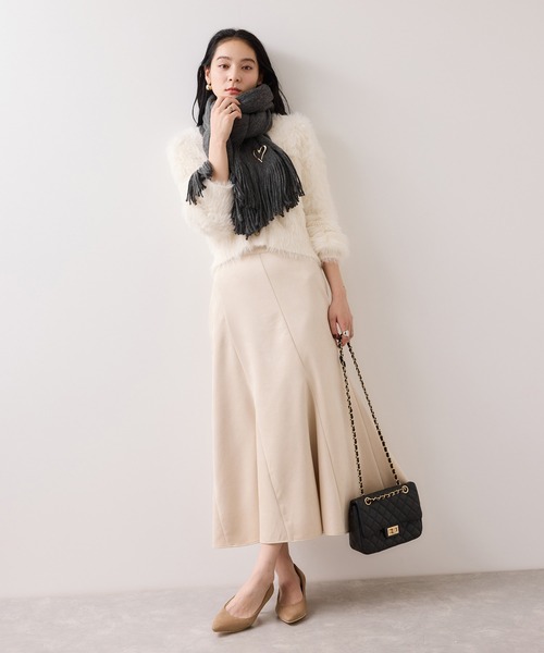 VIS（ビス）の「ミンクタッチもちもちストール（ストール/ショール・レディース・キナリ/チャコールグレー/ベージュ系その他/レッド・FREE）」の22枚目の写真