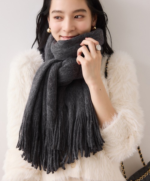VIS（ビス）の「ミンクタッチもちもちストール（ストール/ショール・レディース・キナリ/チャコールグレー/ベージュ系その他/レッド・FREE）」の21枚目の写真