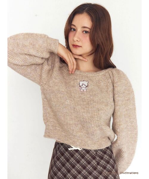 CALNAMUR(カルナムール)の「【mikkoコラボ】ボリュームスリーブコンパクトニット(ニット/セーター・レディース・ベージュ/ホワイト/レッド・FREE)」の3枚目の写真