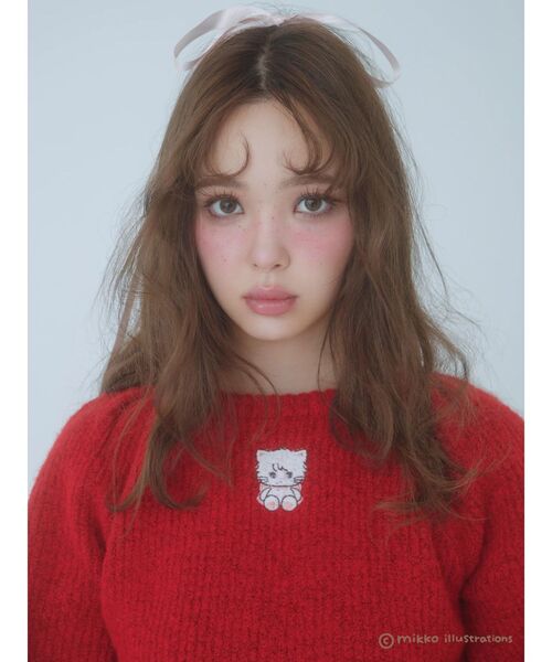 CALNAMUR(カルナムール)の「【mikkoコラボ】ボリュームスリーブコンパクトニット(ニット/セーター・レディース・ベージュ/ホワイト/レッド・FREE)」の6枚目の写真