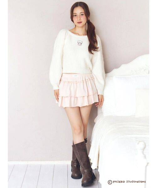 CALNAMUR(カルナムール)の「【mikkoコラボ】ボリュームスリーブコンパクトニット(ニット/セーター・レディース・ベージュ/ホワイト/レッド・FREE)」の18枚目の写真