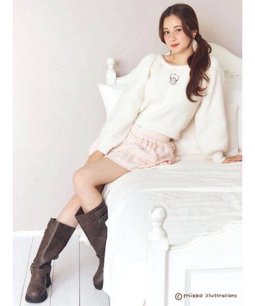 CALNAMUR(カルナムール)の「【mikkoコラボ】ボリュームスリーブコンパクトニット(ニット/セーター・レディース・ベージュ/ホワイト/レッド・FREE)」の20枚目の写真