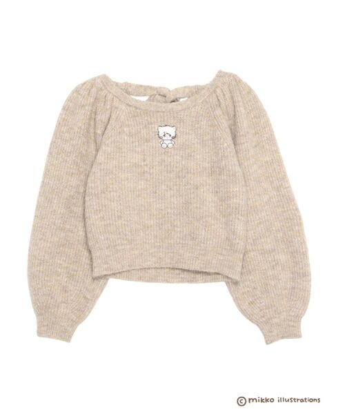 CALNAMUR(カルナムール)の「【mikkoコラボ】ボリュームスリーブコンパクトニット(ニット/セーター・レディース・ベージュ/ホワイト/レッド・FREE)」の3枚目の写真