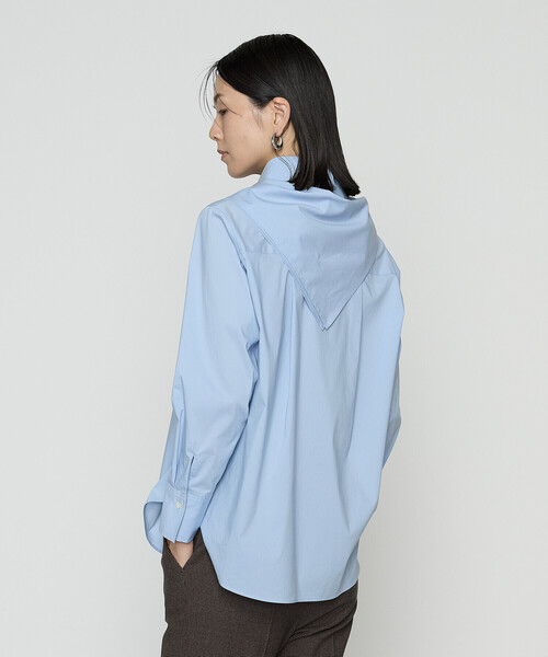 COMME CA（コムサ）の「コットンナイロンシャンブレー カーチフ付きシャツ（シャツ/ブラウス・レディース・ホワイト/サックスブルー/ベージュ系その他・9号）」の12枚目の写真