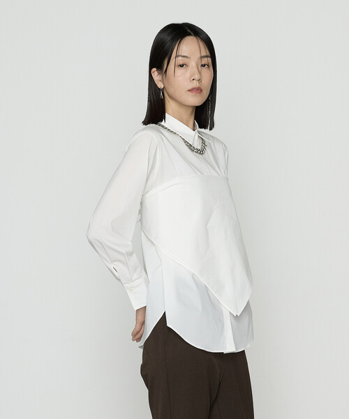 COMME CA(コムサ)の「コットンナイロンシャンブレー カーチフ付きシャツ(シャツ/ブラウス・レディース・ホワイト/サックスブルー/ベージュ系その他・9号)」の4枚目の写真