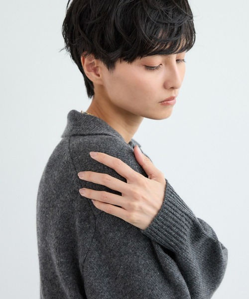 BARNYARDSTORM（バンヤードストーム）の「BARNYARDSTORM / エアヤーン襟付きニットワンピース（ワンピース・レディース・グレー/グレー系その他・FREE）」の7枚目の写真