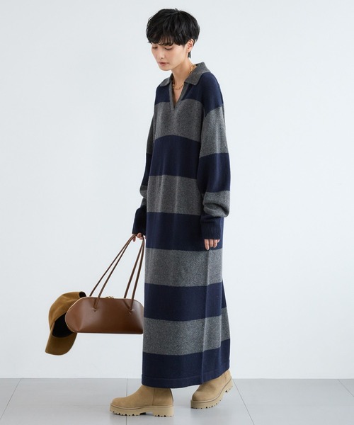 BARNYARDSTORM（バンヤードストーム）の「BARNYARDSTORM / エアヤーン襟付きニットワンピース（ワンピース・レディース・グレー/グレー系その他・FREE）」の11枚目の写真