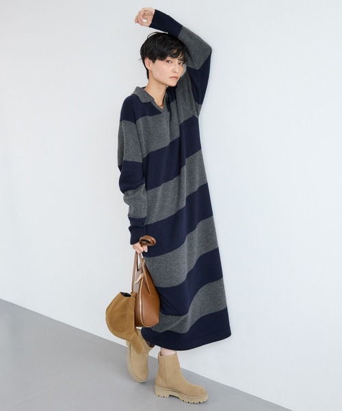 BARNYARDSTORM（バンヤードストーム）の「BARNYARDSTORM / エアヤーン襟付きニットワンピース（ワンピース・レディース・グレー/グレー系その他・FREE）」の13枚目の写真