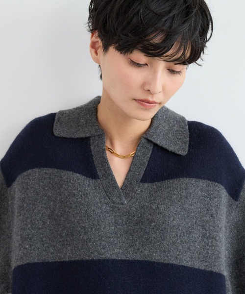 BARNYARDSTORM（バンヤードストーム）の「BARNYARDSTORM / エアヤーン襟付きニットワンピース（ワンピース・レディース・グレー/グレー系その他・FREE）」の15枚目の写真