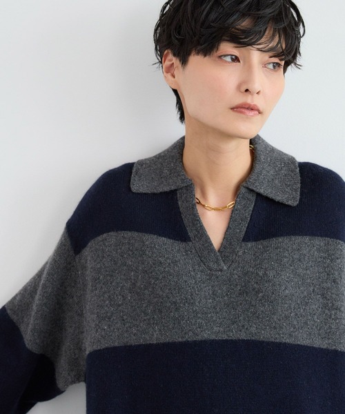 BARNYARDSTORM（バンヤードストーム）の「BARNYARDSTORM / エアヤーン襟付きニットワンピース（ワンピース・レディース・グレー/グレー系その他・FREE）」の16枚目の写真