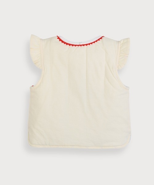 moimoln（モイモルン）の「【リバーシブル】リボンロゼットガーデンパデットベスト（ベスト・キッズ・レッド・80ｃｍ/90cm/100cm/110cm）」の3枚目の写真