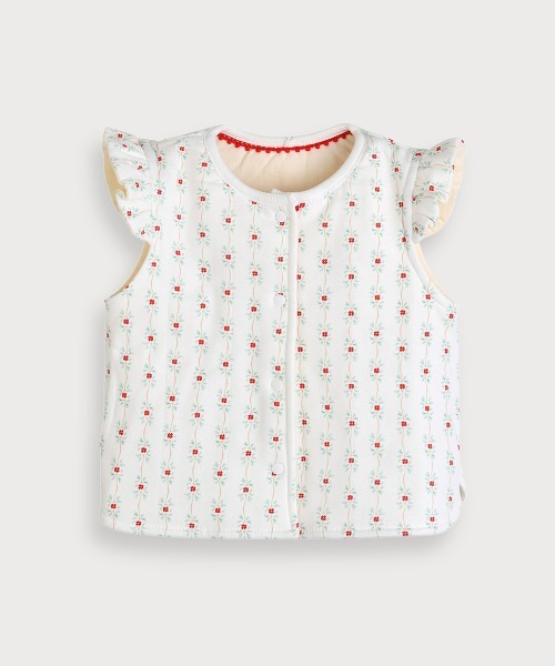 moimoln（モイモルン）の「【リバーシブル】リボンロゼットガーデンパデットベスト（ベスト・キッズ・レッド・80ｃｍ/90cm/100cm/110cm）」の4枚目の写真