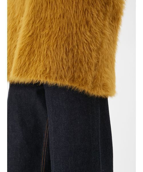 Mila Owen（ミラオーウェン）の「Vネックシャギーニットベスト（ベスト・レディース・マスタード/アイボリー/ブラック・F）」の12枚目の写真