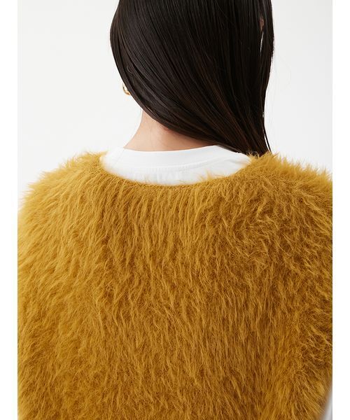 Mila Owen（ミラオーウェン）の「Vネックシャギーニットベスト（ベスト・レディース・マスタード/アイボリー/ブラック・F）」の13枚目の写真