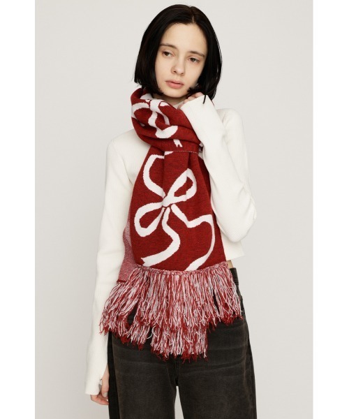 RIBBON JQ MUFFLER リボン ジャガード マフラー 秋服 冬服（マフラー