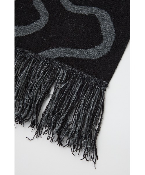 SLY（スライ）の「RIBBON JQ MUFFLER リボン ジャガード マフラー 秋服 冬服（マフラー・レディース・ブラック/レッド・FREE）」の5枚目の写真