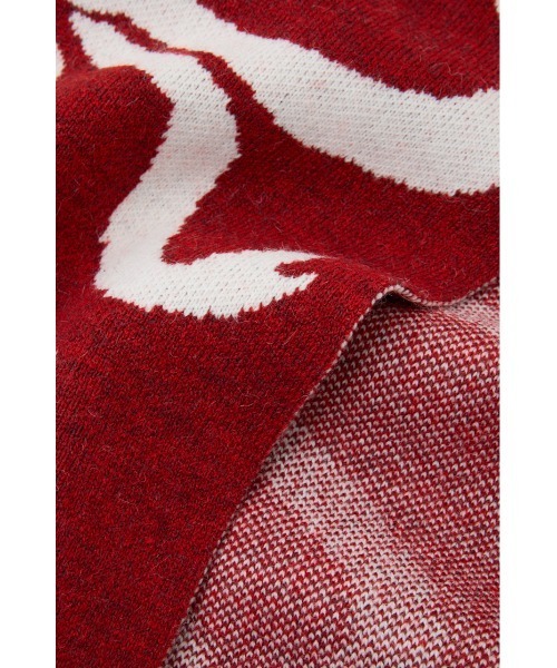 SLY（スライ）の「RIBBON JQ MUFFLER リボン ジャガード マフラー 秋服 冬服（マフラー・レディース・ブラック/レッド・FREE）」の11枚目の写真