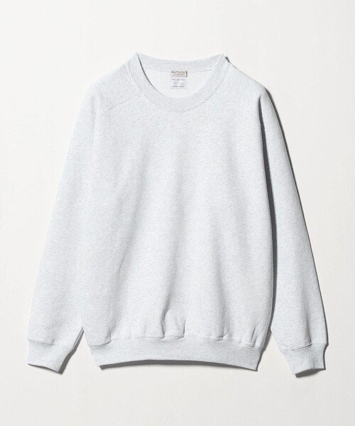 ホワイト クルーネック トレーナー アームパッチ付き ホワイト クルーネック トレーナー アームパッチ付き