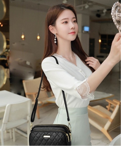 BACKYARD FAMILY(バックヤードファミリー)の「ショルダーバッグ kbag5519(ショルダーバッグ・レディース・イエロー/ミント/レッド/ブラック/ダークグリーン/ホワイト/サーモンピンク/ピンク・FREE)」の10枚目の写真