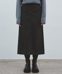 SLIT H LONG SKIRT_CHARCOAL
