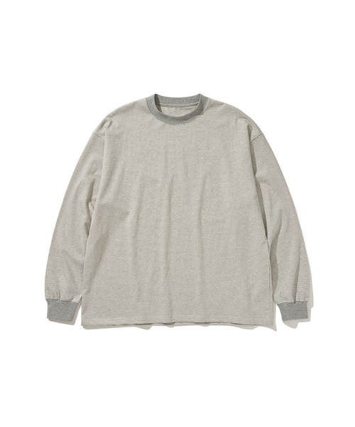HISHANDER(ヒズハンダー)の「ROUND PATCH THIN L/S T-SHIRTS GREY(Tシャツ/カットソー・メンズ・その他・1/2/3)」の1枚目の写真