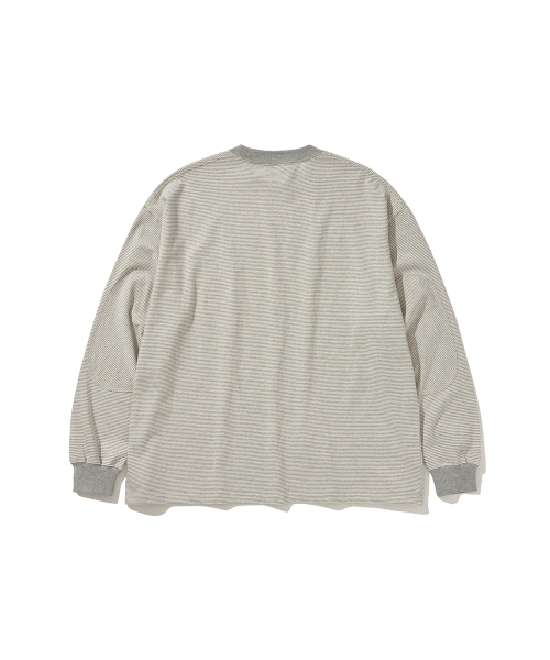 HISHANDER(ヒズハンダー)の「ROUND PATCH THIN L/S T-SHIRTS GREY(Tシャツ/カットソー・メンズ・その他・1/2/3)」の2枚目の写真