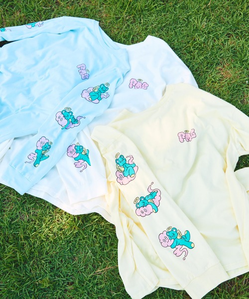 PUNYUS(プニュズ)の「ベアスリーブプリントロンT(Tシャツ/カットソー・レディース・ホワイト/イエロー/サックスブルー・1/5/4/3/2)」の20枚目の写真