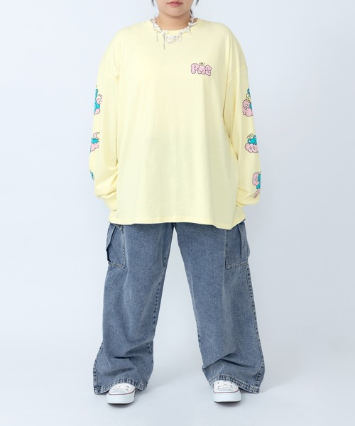 PUNYUS(プニュズ)の「ベアスリーブプリントロンT(Tシャツ/カットソー・レディース・ホワイト/イエロー/サックスブルー・1/5/4/3/2)」の13枚目の写真