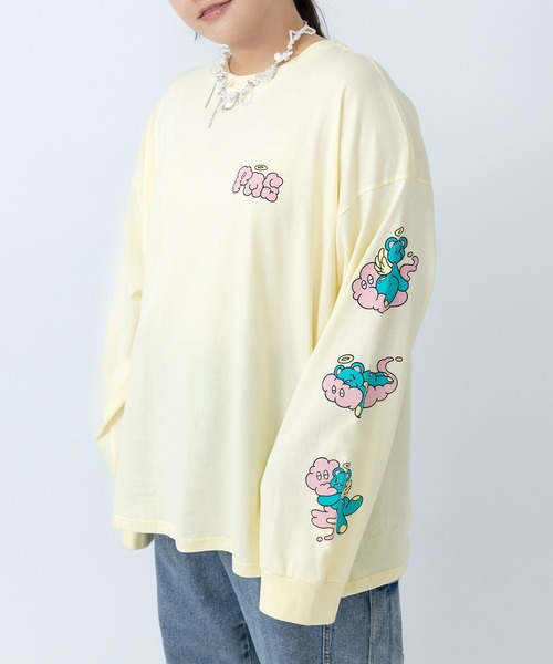 PUNYUS(プニュズ)の「ベアスリーブプリントロンT(Tシャツ/カットソー・レディース・ホワイト/イエロー/サックスブルー・1/5/4/3/2)」の14枚目の写真