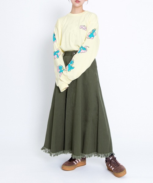 PUNYUS(プニュズ)の「ベアスリーブプリントロンT(Tシャツ/カットソー・レディース・ホワイト/イエロー/サックスブルー・1/5/4/3/2)」の6枚目の写真