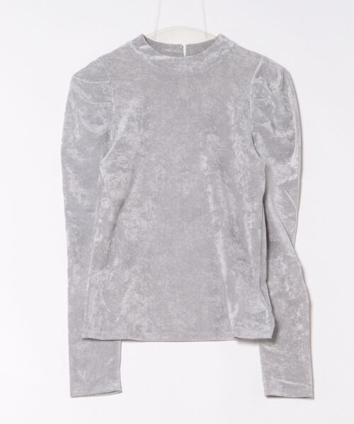 31 Sons de mode(トランテアン ソン ドゥ モード)の「2025秋冬新作 ベロア起毛シアートップス(Tシャツ/カットソー・レディース・ブラック/グレー/オフホワイト・フリ-)」の7枚目の写真