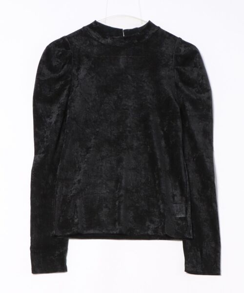 31 Sons de mode(トランテアン ソン ドゥ モード)の「2025秋冬新作 ベロア起毛シアートップス(Tシャツ/カットソー・レディース・ブラック/グレー/オフホワイト・フリ-)」の6枚目の写真