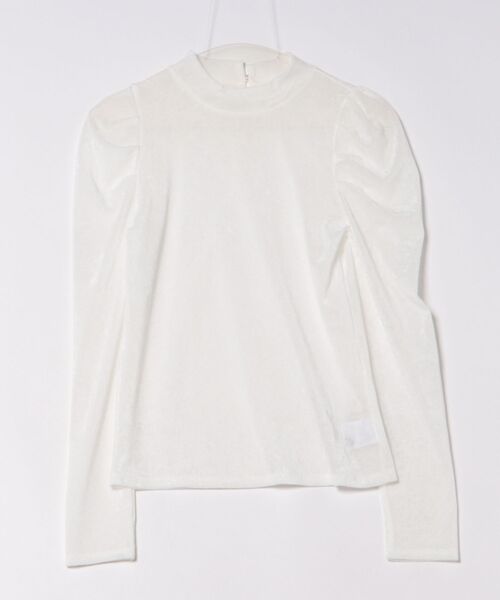 31 Sons de mode(トランテアン ソン ドゥ モード)の「2025秋冬新作 ベロア起毛シアートップス(Tシャツ/カットソー・レディース・ブラック/グレー/オフホワイト・フリ-)」の5枚目の写真