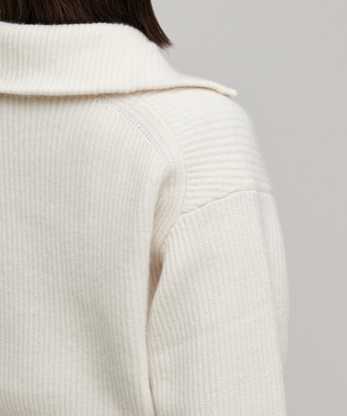MUSINSA STANDARD WOMAN（ムシンサスタンダードウーマン）の「ウィメンズラムウールリブニットハーフジップ[アイボリー]（ニット/セーター・レディース・その他・MEDIUM/LARGE/SMALL/X-SMALL）」の6枚目の写真