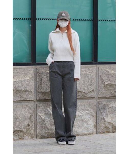MUSINSA STANDARD WOMAN（ムシンサスタンダードウーマン）の「ウィメンズラムウールリブニットハーフジップ[アイボリー]（ニット/セーター・レディース・その他・MEDIUM/LARGE/SMALL/X-SMALL）」の8枚目の写真