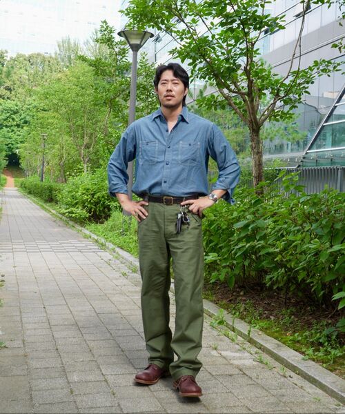 OUTSTANDING(アウトスタンディング)の「BACK SATIN FATIGUE PANTS(STRAIGHT FIT)_OLIVE GREEN(その他パンツ・メンズ・その他・SMALL/MEDIUM/LARGE)」の3枚目の写真