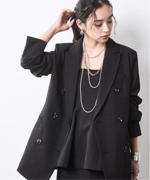 テーラードジャケット（ブラック/黒色系・ロング丈）ファッション通販