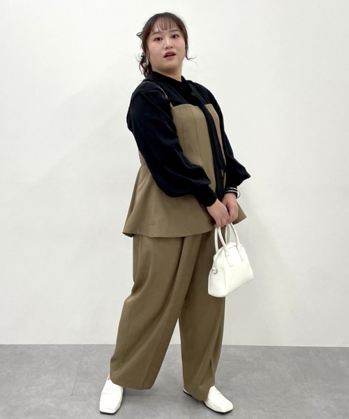 CHIC STYLE（シックスタイル）の「【セットアップ対応】ダブルテーラードジャケット＜大きいサイズ有＞シックスタイル（テーラードジャケット・レディース・モカ/ブラック・M/L/LL/3L/4L/5L）」の5枚目の写真