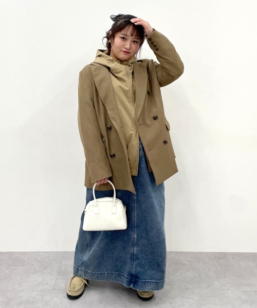 CHIC STYLE（シックスタイル）の「【セットアップ対応】ダブルテーラードジャケット＜大きいサイズ有＞シックスタイル（テーラードジャケット・レディース・モカ/ブラック・M/L/LL/3L/4L/5L）」の20枚目の写真