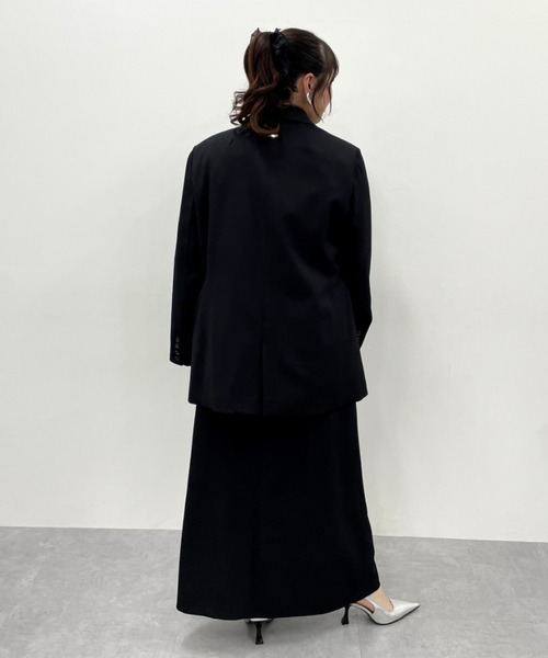 CHIC STYLE（シックスタイル）の「【セットアップ対応】ダブルテーラードジャケット＜大きいサイズ有＞シックスタイル（テーラードジャケット・レディース・モカ/ブラック・M/L/LL/3L/4L/5L）」の4枚目の写真