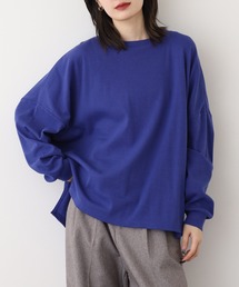 リブワイドシルエット長袖プルオーバー