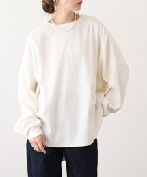 リブワイドシルエット長袖プルオーバー