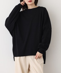 リブワイドシルエット長袖プルオーバー