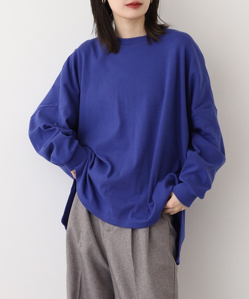OMNES（オムネス）の「リブワイドシルエット長袖プルオーバー（Tシャツ/カットソー・レディース・ブルー/アイボリー/ブラック・FREE）」の12枚目の写真