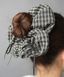 SPINNS | チェックシュシュ/ブラックリボン(シュシュ)