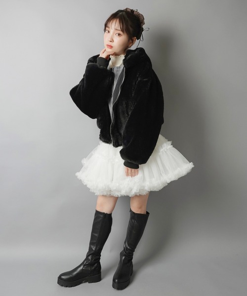 SPINNS(スピンズ)の「チェックシュシュ/ブラックリボン(シュシュ・レディース・ブラウン/ブラック・ONESIZE)」の11枚目の写真