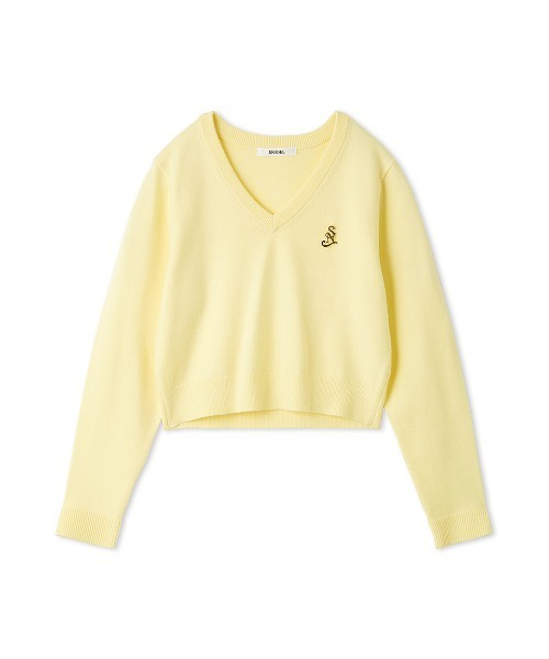 SNIDEL（スナイデル）の「ブローチ付きニットプルオーバー（ニット/セーター・レディース・グレー/イエロー/アイボリー/その他・F）」の4枚目の写真